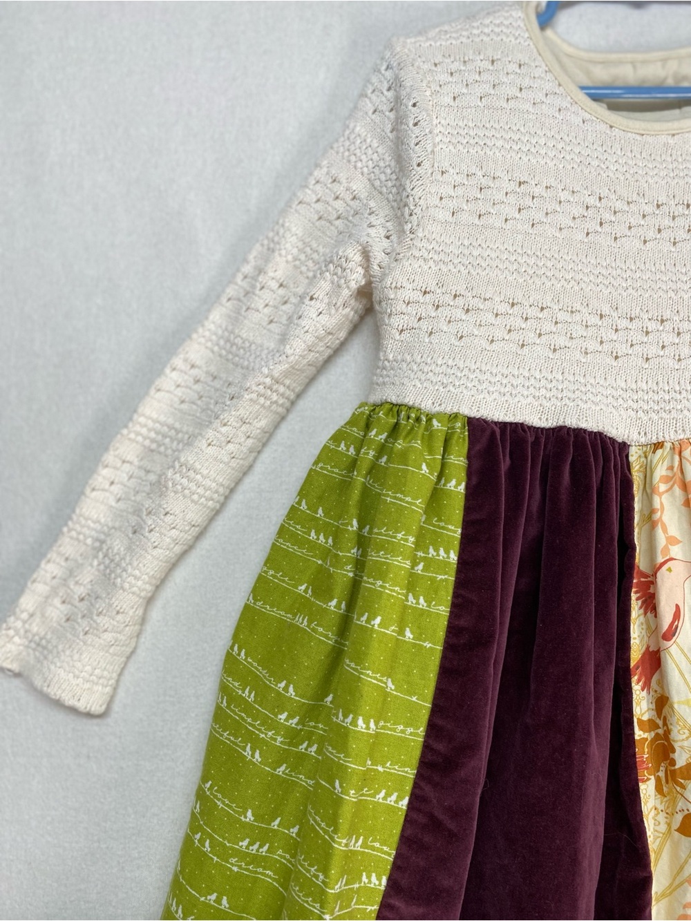 Persnickety Penelope Anne Dress 12 years Waffle Lace Knit Top w/Patchwork Skirt - Picture 4 of 14
